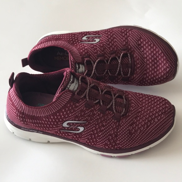 skechers air cooled memory foam purple